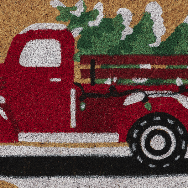 VCNY Home Christmas Truck Outdoor Coir Doormat