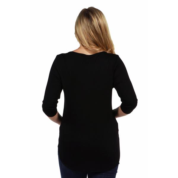 Womens 24/7 Comfort Apparel Solid Criss-Cross Tunic Maternity Top