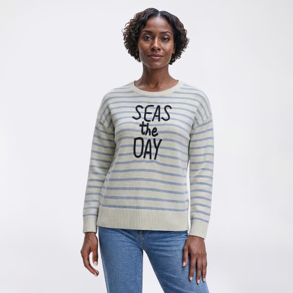 Womens Preswick & Moore(R) Seas The Day Stripe Sweater - image 