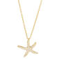 Athra 14kt. Gold over Brass & CZ Starfish Pendant Necklace - image 1