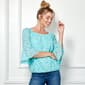 Womens Sara Michelle 3/4 Sleeve Solid Lace Top - image 1