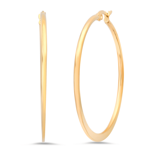 Saffron 20mm 18kt. Gold Round Bottom Hoop Earrings - image 