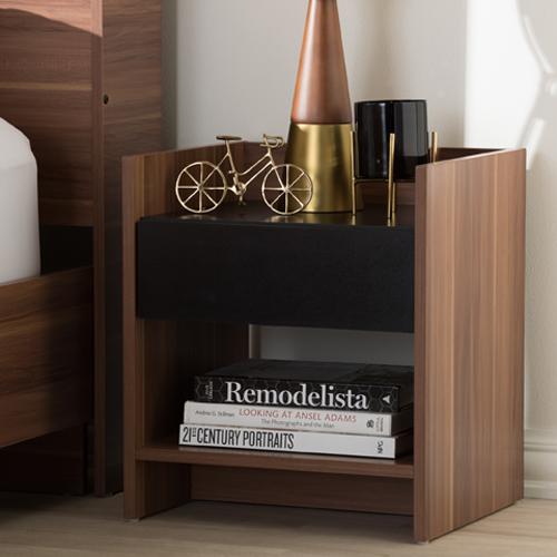 Baxton Studio Vanda 1 Drawer Nightstand