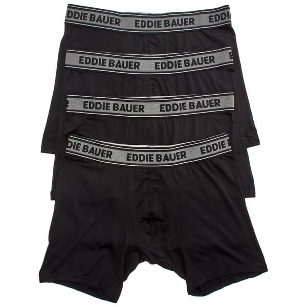 Mens Eddie Bauer(R) 4pk. Microfiber Boxer Briefs - Black - image 