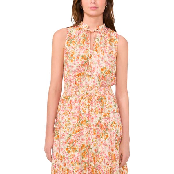 Womens MSK Sleeveless Ditsy Floral Challis Midi Dress