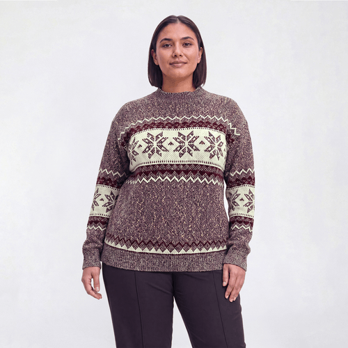 Plus Size Preswick & Moore(R) Long Sleeve Snowflake Sweater - image 