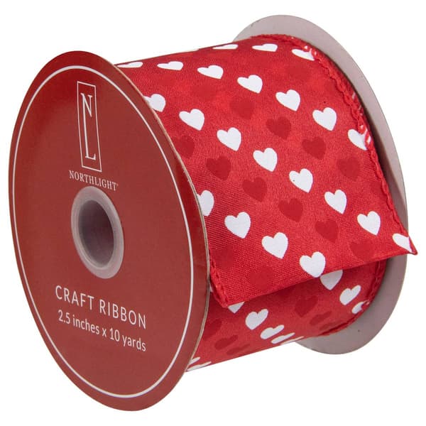 Northlight Seasonal 30ft. Mini Hearts Craft Ribbon - image 