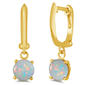 Gemstone Classics(tm) Gold over Silver Created Opal Drop Earrings - image 1