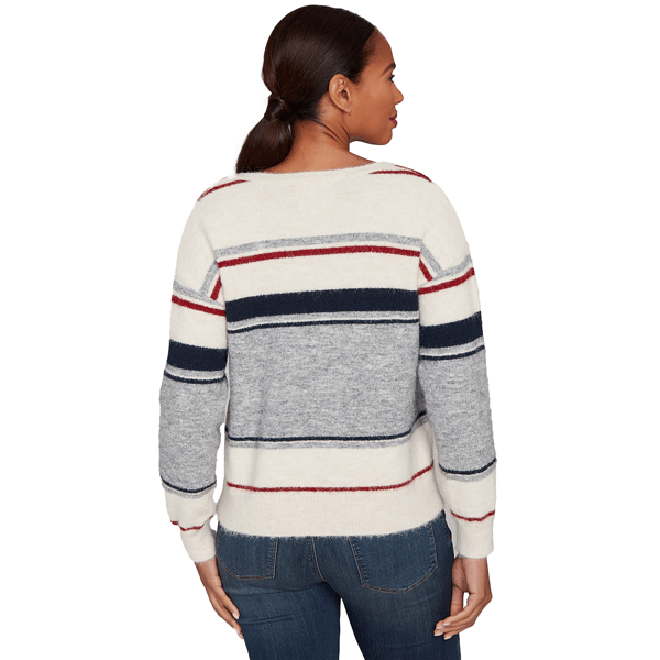 Womens Skye&#8217;s the Limit Back To Town V Neck Stripe Sweater