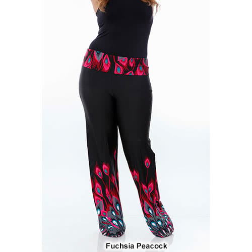 Plus Size White Mark Printed Palazzo Pants-Peacock