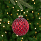 Northlight Glittered Red & Silver Glass Christmas Ball Ornament - image 1
