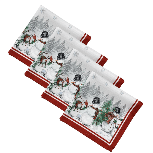 Threadmade Snowman Winterland Holiday Napkins - Set of 4