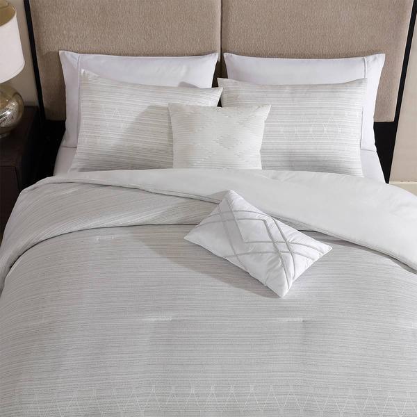 Tahari Home Marguerite 5pc. Grey Jacquard Comforter Set