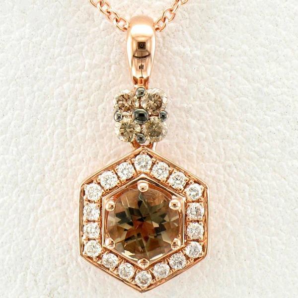 Le Vian(R) 1/3cttw. Chocolate Quartz(R) & Diamond Pendant Necklace - image 