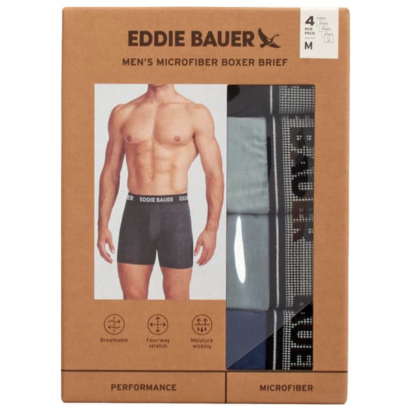 Mens Eddie Bauer® 4pk. Microfiber Boxer Briefs - Grey/Blue