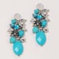 Ashley Cooper(tm) Rhodium-Tone Turquoise Cluster Bead Earrings - image 1