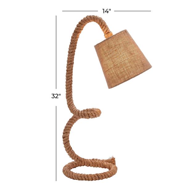 9th & Pike® Brown Rope Rustic Desk Lamp