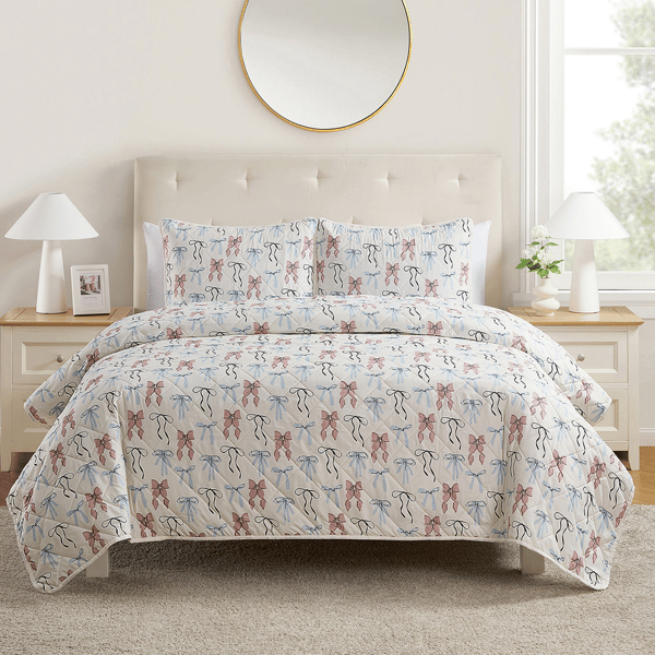 VCNY Home Multi Ribbon Pinsonic Quilt Set - image 