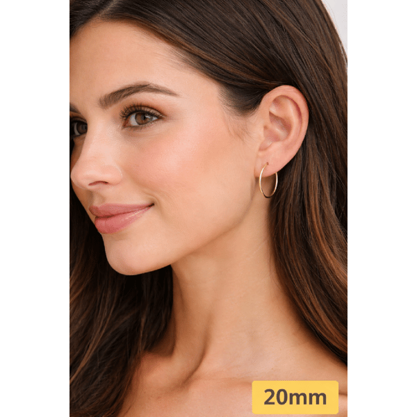 Saffron 20mm 18kt. Gold Round Bottom Hoop Earrings