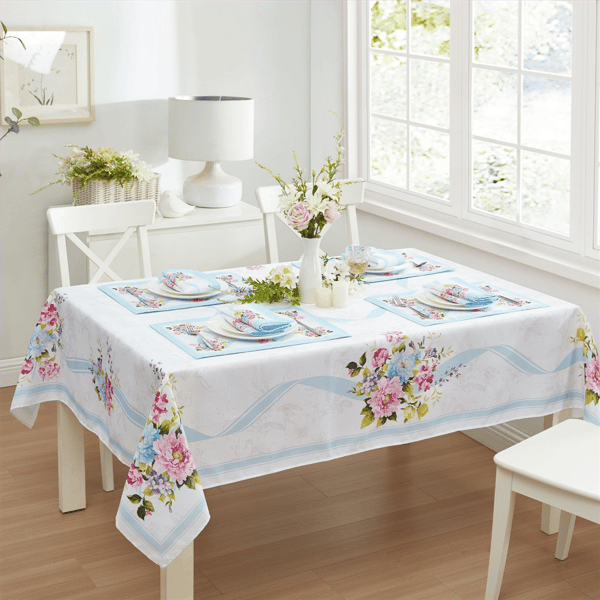 Threadmade Rose Cottage Engineered Tablecloth
