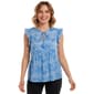 Plus Size Absolutely Famous Flutter Sleeve Tie Neck Blouse - image 1