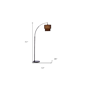HomeRoots 71in. Brown & Black Arched Floor Lamp With Drum Shade - image 4