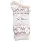 Womens Cuddl Duds(R) 2Pk Chevron Bow/Chain Stitch Crew Socks - image 1