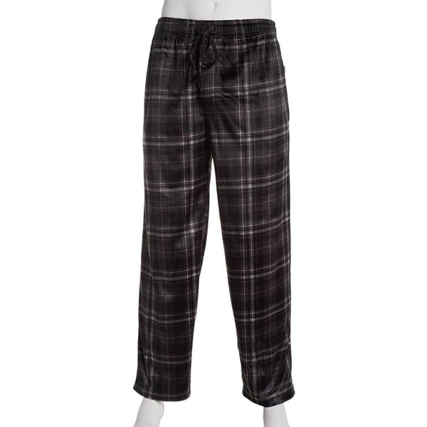 Mens Preswick & Moore® Plaid Plaid Silky Pajama Pants - Black