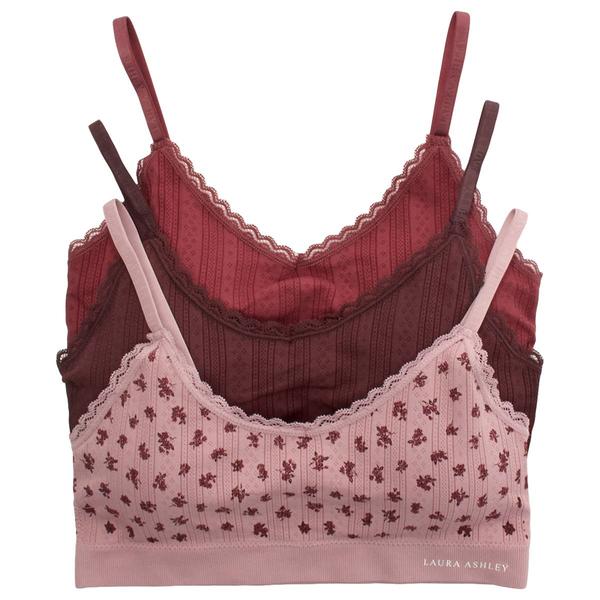 Womens Laura Ashley 3Pk Solid Pointelle Bra - LS1628-3PKAP - image 