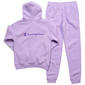 Girls(7-16) Champion® Front & Back Logo Hoodie w/ Joggers Set - image 3