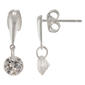 Round Cubic Zirconia Drop Post Earrings - image 1