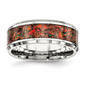 Mens Gentlemen's Classics(tm) Silver & Red Imitation Opal Band - image 1