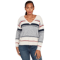 Womens Skyes the Limit Back To Town Long Sleeve V-Neck Striped - image 1