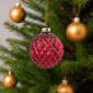 Northlight Glittered Red & Silver Glass Christmas Ball Ornament - image 3