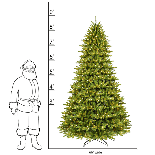 Santa''s Workshop 9ft. Pre-Lit UL Lights Green PVC Tree