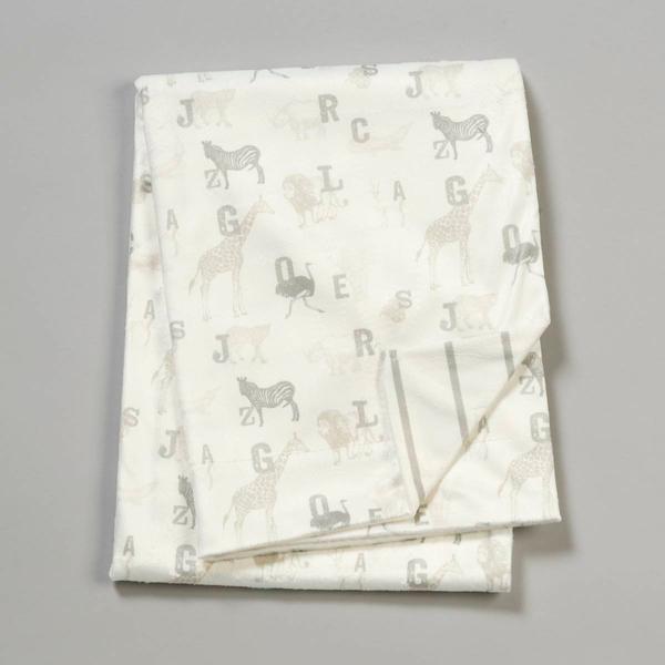 Badgley Mischka Alphabet Safari Mink Blanket - image 