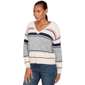 Womens Skye&#8217;s the Limit Back To Town V Neck Stripe Sweater - image 3
