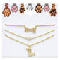 Three Gold-Tone Bone/Crystal/Dog Charm Necklace Set - image 2