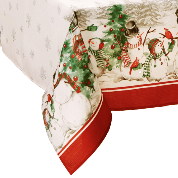 Threadmade Snowman Winterland Holiday Snowflake Tablecloth - image 