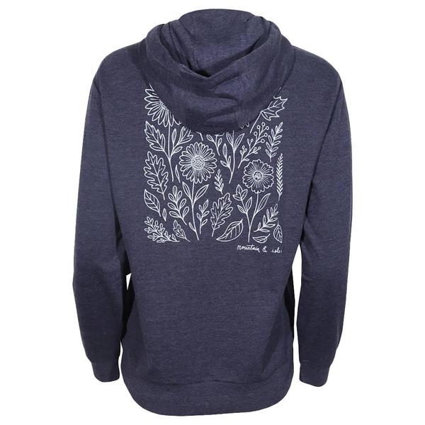 Womens Mountain & Isles Long Sleeve Back Floral Graphic Hoodie