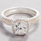 Ashley Cooper(tm) Silver-Tone Cushion Cut CZ Bridal Set - image 1