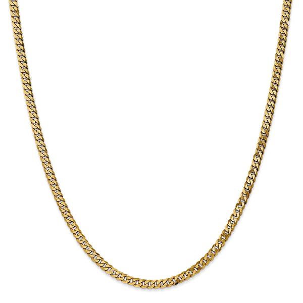 Mens Gold Classics™ 3.2mm. 14kt. Gold Beveled Curb Chain Bracelet