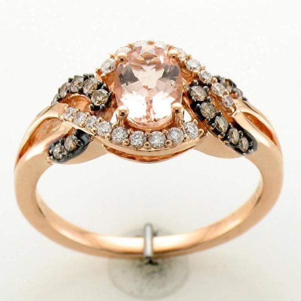 Le Vian Chocolatier(R) 1/2cttw. Peach Morganite & Diamond Ring - image 