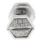 Mens Lynx Stainless Steel Mano Stud Hex White Diamond Earring - image 2