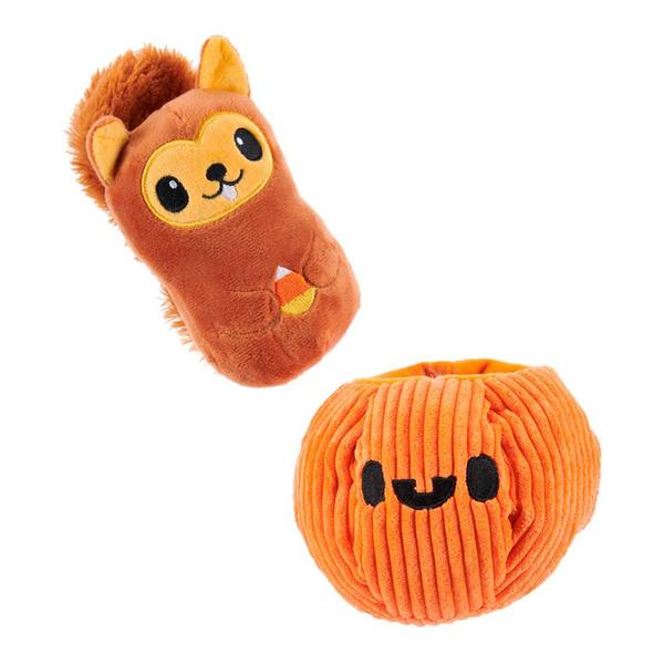 Bark Box Squirrel O'' Lantern Plush Dog Toy