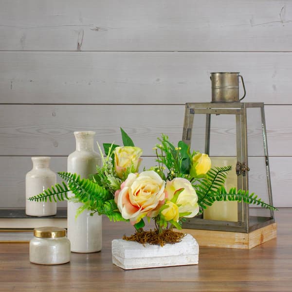 Northlight Seasonal Ranunculus & Rose Artificial Potted Plant