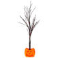 24in. Black Glitter Tree with Jack O Lantern Base - image 1