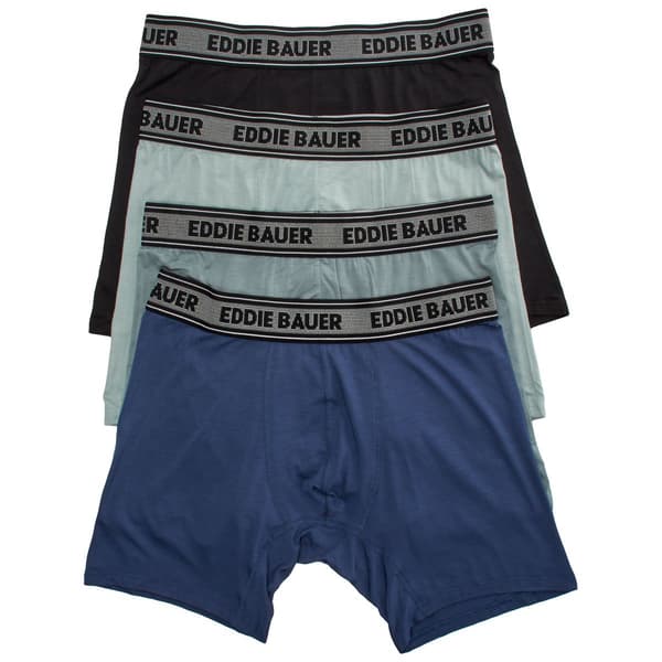 Mens Eddie Bauer(R) 4pk. Microfiber Boxer Briefs - Grey/Blue - image 