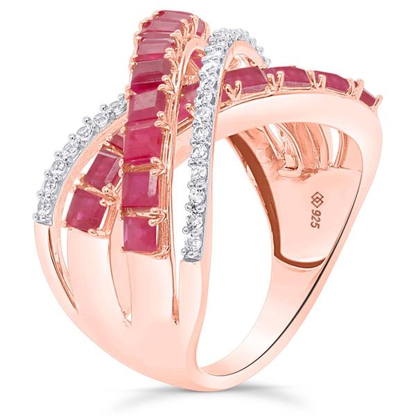 Gemstone Classics™ Ruby with White Zircon Crossover Ring