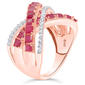 Gemstone Classics™ Ruby with White Zircon Crossover Ring - image 2